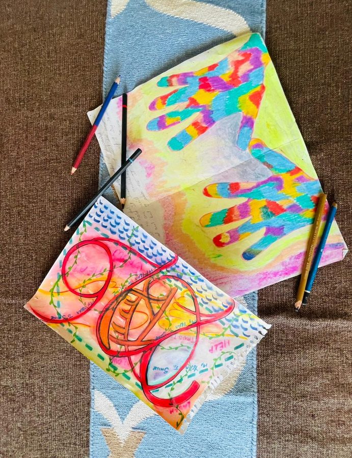 Self-portrait collage made from magazine cuttings